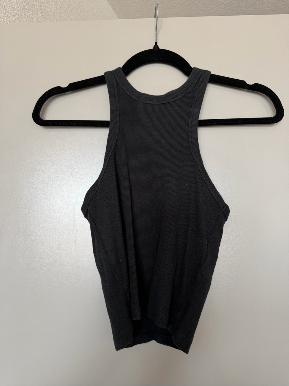 Abercrombie & Fitch Black Ribbed High-Neck Tank